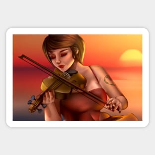 Girl violinist Sticker